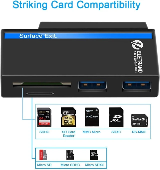 Alt view image 5 of 7 - USB 3.0 + Micro USB Interface Hub Compatible with Microsoft Surface Go