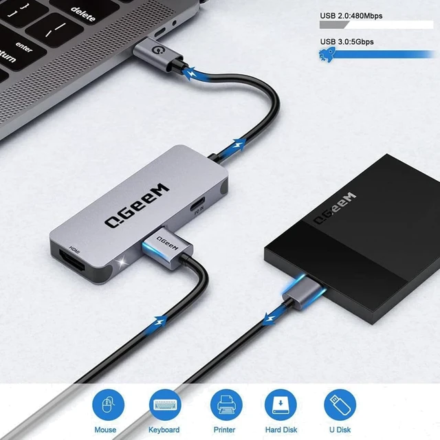 Alt view image 2 of 6 - Docking Station UH03-1 USB3.0 Type C PD100W 3 in 1