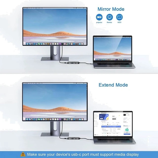 Alt view image 4 of 6 - Docking Station UH03-1 USB3.0 Type C PD100W 3 in 1