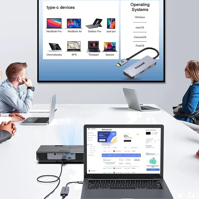 Alt view image 5 of 6 - Docking Station UH03-1 USB3.0 Type C PD100W 3 in 1