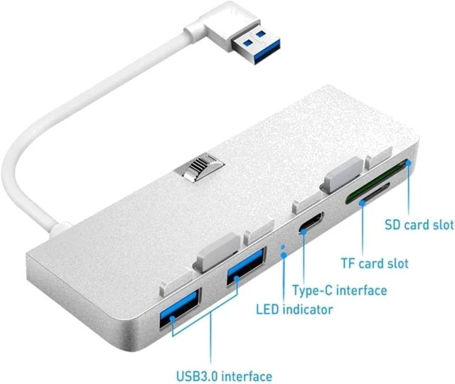 Alt view image 2 of 7 - Type C USB Hub with SD/TF Card Reader