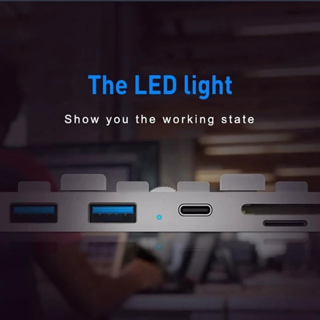 Alt view image 6 of 7 - Type C USB Hub with SD/TF Card Reader