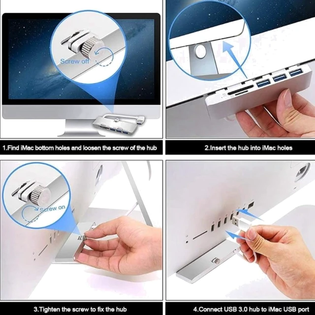 Alt view image 7 of 7 - Type C USB Hub with SD/TF Card Reader