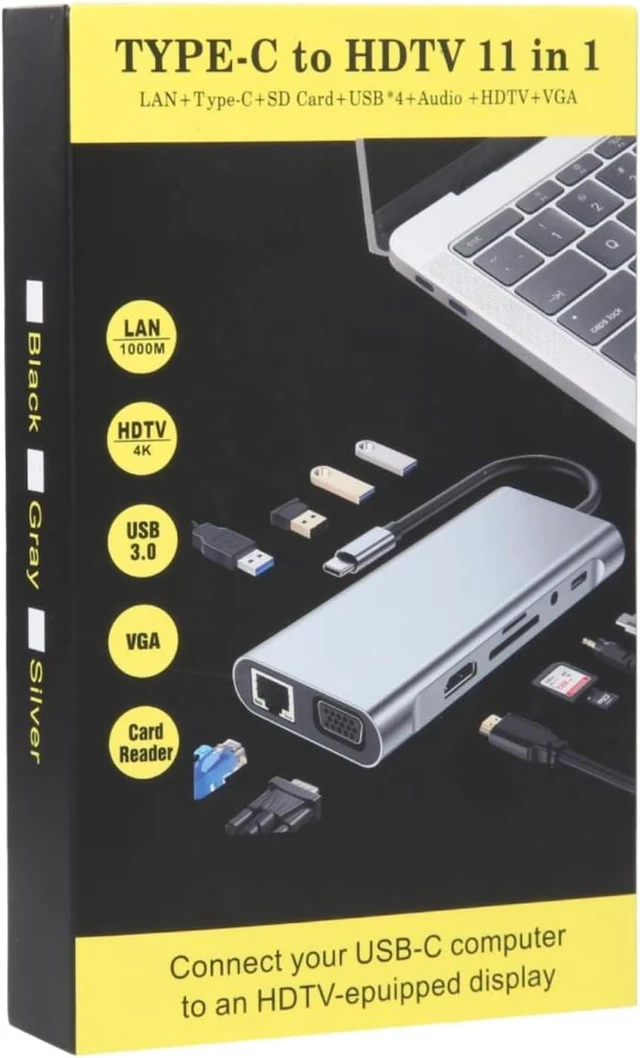 Alt view image 7 of 7 - USB C Docking Station HUB Adapter 11 in 1