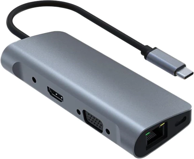 Main image of USB-C Hub 9 in 1 RJ45 PD SD/TF USB 3.0 HDMI VGA Audio