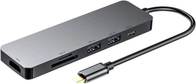 Alt view image 2 of 4 - 6 in 1 USB C Docking Station HDMI USB 3.0 SD TF Hub