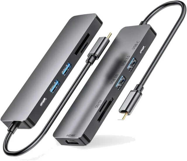 Alt view image 3 of 4 - 6 in 1 USB C Docking Station HDMI USB 3.0 SD TF Hub