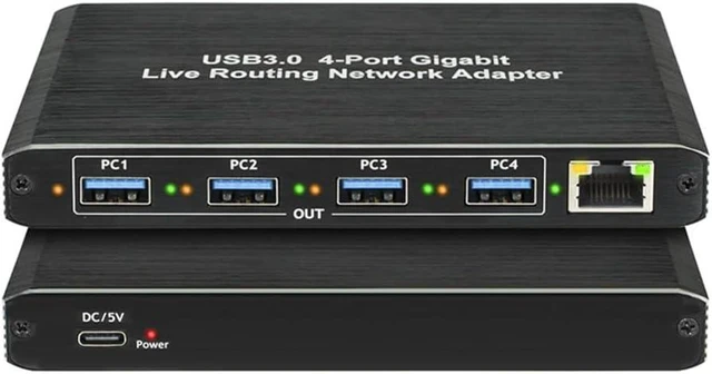 Main image of USB Hub 4-Port USB3.0 Network Adapter Plug and Play for Computers
