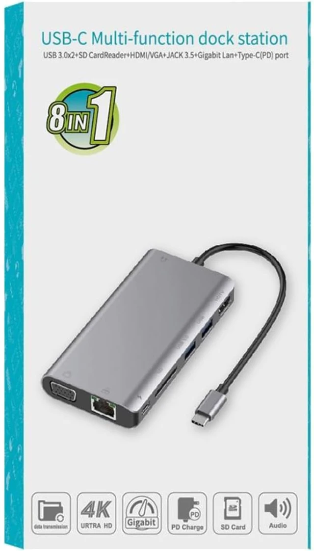 Alt view image 2 of 7 - USB-C Hub Compatible with Generic Silver