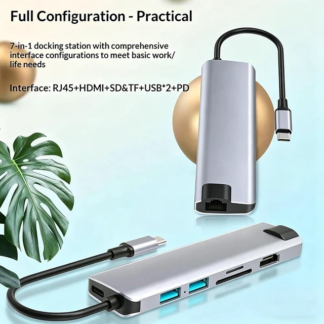 Alt view image 2 of 7 - 7 in 1 USB C Hub HC75LC 4K PD100W Replacement