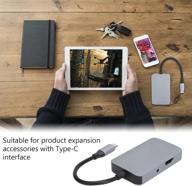 Alt view image 3 of 7 - USBC to 5-in-1 Hub Adapter, Aluminum Alloy