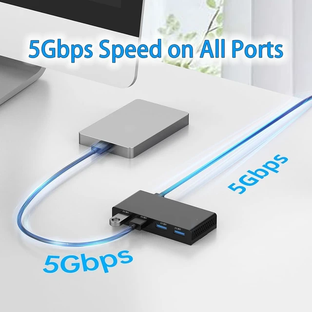 Alt view image 2 of 7 - Magnetic Mount USB Hub with Sliding Base, USB 3.2 Gen1 5Gbps
