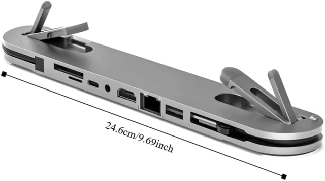 Alt view image 3 of 3 - 7 in 1 Laptop Docking Station Stand Compatible with 4K HD USB A 3.0
