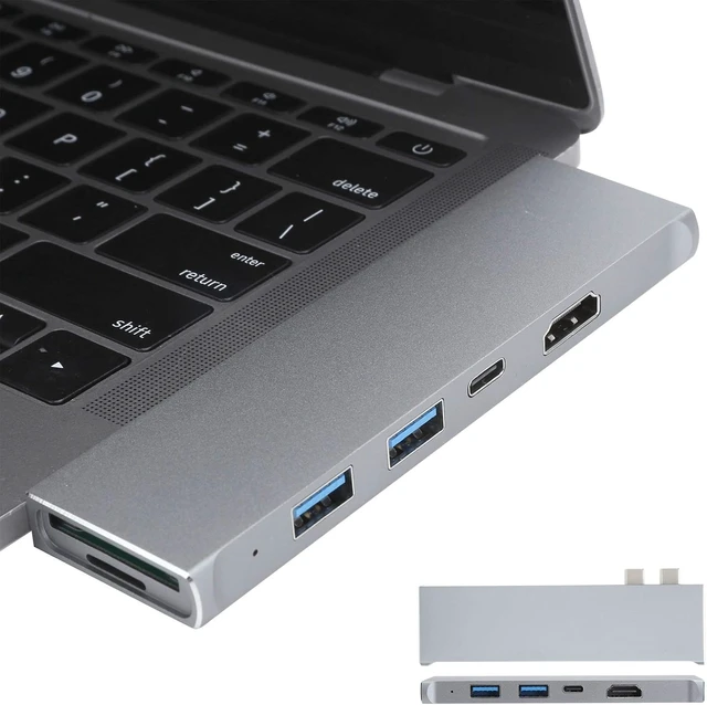 Alt view image 3 of 7 - Computer Hub 7 in 1 Aluminum Adapter with HighSpeed USB3.1 for