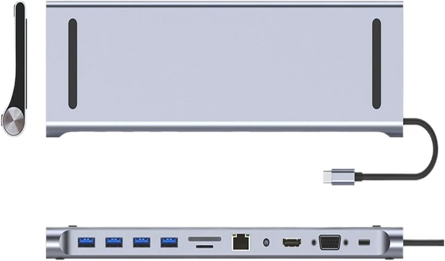 Alt view image 4 of 4 - 11 in 1 USB C Docking Station 100W PD SD/TF Hub