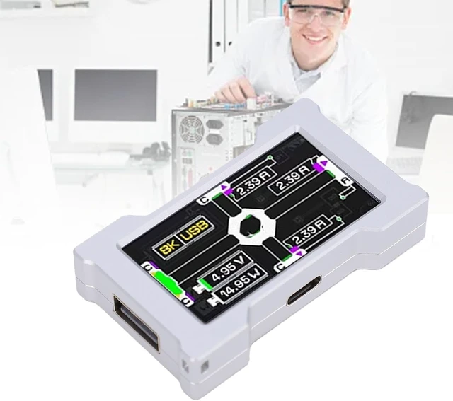 Alt view image 2 of 7 - Zunate Powered USB Hub with Color Display and Effects (Silver)