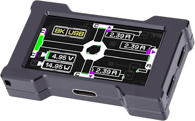 Alt view image 6 of 7 - Zunate Powered USB Hub with Color Display and Effects (Black)