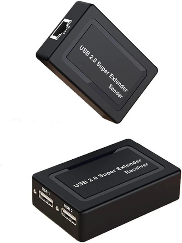 Alt view image 4 of 7 - USB 2.0 Extender Hub 2-Port RJ45 Over Cat5e/Cat6 100m for U Disk