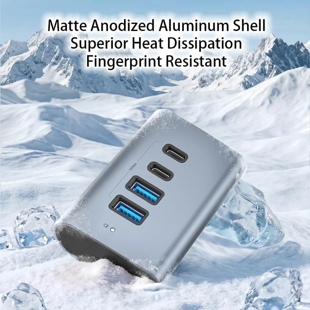 Alt view image 4 of 7 - USB 3.2 Gen 2 Ergonomic Hub, 2A+2C Ports and External Power Port