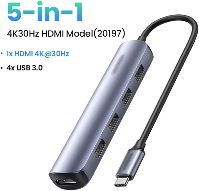 Alt view image 2 of 5 - C HUB Type to Multi 3.0 Adapter Dock for Mate 30 USB-C .1 Splitter Port(D)