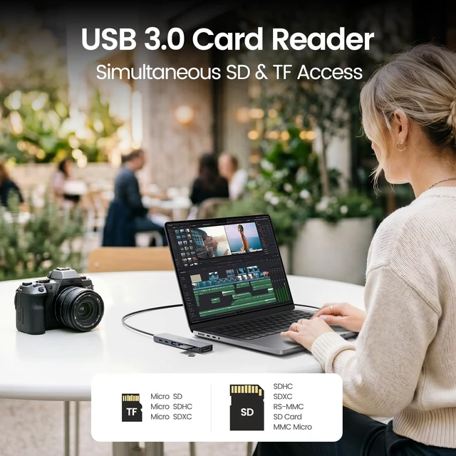 Alt view image 7 of 7 - 31.5'' USB C Hub Multiport Adapter HDMI 4K for MacBook Neo, iPad