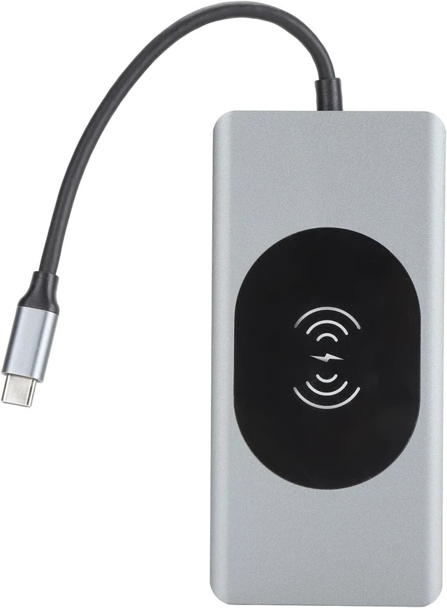 Main image of 13 in 1 USB C Hub Docking Station with 4K Multimedia Interface, VGA, 3 USB A, 2 USB C, PD Charging, RJ45, Card Reader, 3.5mm Audio, 15W Wireless Charger