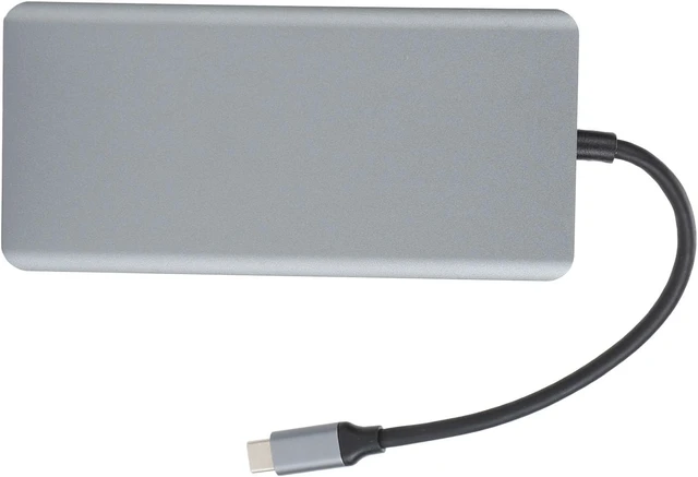 Alt view image 5 of 7 - 13 in 1 USB C Hub Docking Station with 4K Multimedia Interface, VGA, 3 USB A, 2 USB C, PD Charging, RJ45, Card Reader, 3.5mm Audio, 15W Wireless Charger