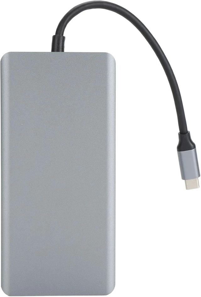 Alt view image 7 of 7 - 13 in 1 USB C Hub Docking Station with 4K Multimedia Interface, VGA, 3 USB A, 2 USB C, PD Charging, RJ45, Card Reader, 3.5mm Audio, 15W Wireless Charger