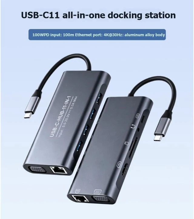 Alt view image 2 of 7 - USB C Hub Docking Station USB 3.0 Ports 5Gbps Data Transfer