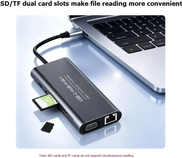 Alt view image 5 of 7 - USB C Hub Docking Station USB 3.0 Ports 5Gbps Data Transfer