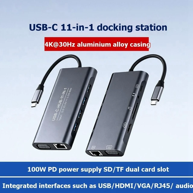 Alt view image 6 of 7 - USB C Hub Docking Station USB 3.0 Ports 5Gbps Data Transfer