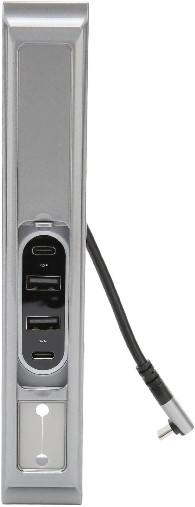 Alt view image 5 of 7 - 27W USB LED Hub for Y Center Console, Silver Fast Charging Multi Port Embedded Digital Docking Station, User Friendly Slip On Design