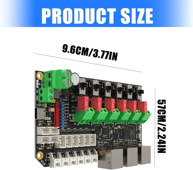 Alt view image 3 of 7 - 6-Port USB 2.0 Hub Hexa Distribution CAN2.0 Connector and 24V Power Distribution for Multiple Head Printer Hexa Distribution Modules