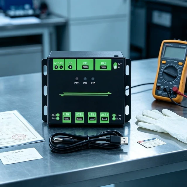 Alt view image 2 of 7 - Dual-Host USB 3.0 Hub 4-Port Switching Metal Case
