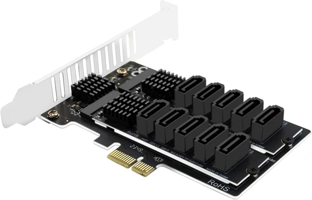 Alt view image 5 of 7 - 10-Port PCIe Adapter Card, Fast 6Gbps Transmission, Space Saving Design for, Build PCIe Motherboard Expansion Card