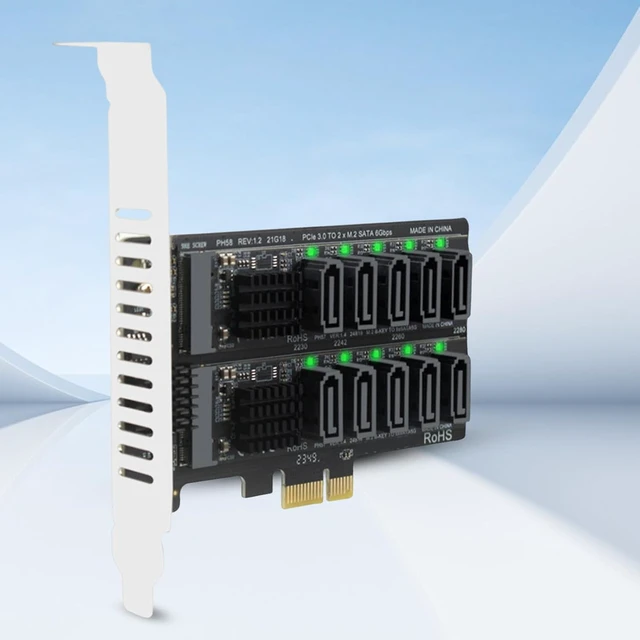 Alt view image 6 of 7 - 10-Port PCIe Adapter Card, Fast 6Gbps Transmission, Space Saving Design for, Build PCIe Motherboard Expansion Card