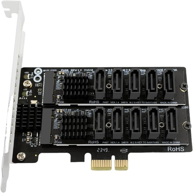 Alt view image 7 of 7 - 10-Port PCIe Adapter Card, Fast 6Gbps Transmission, Space Saving Design for, Build PCIe Motherboard Expansion Card