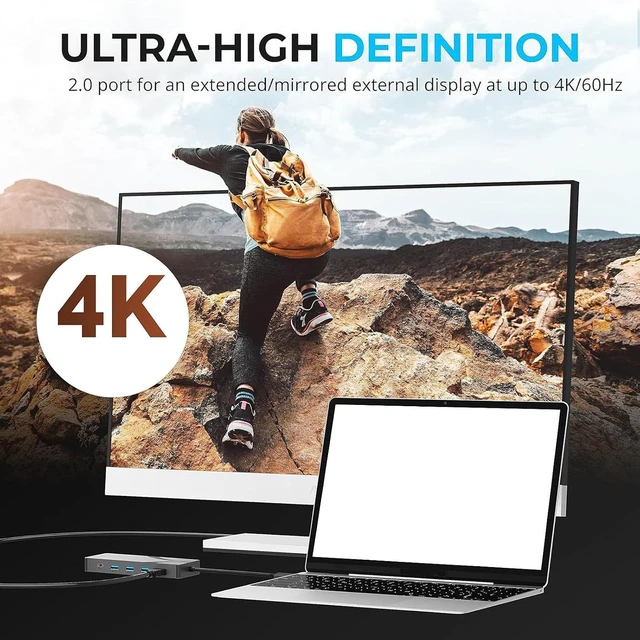 Alt view image 7 of 7 - 6 in 1 USB C Adapters with Slot, HDTV 4K 60Hz, Fast Charging