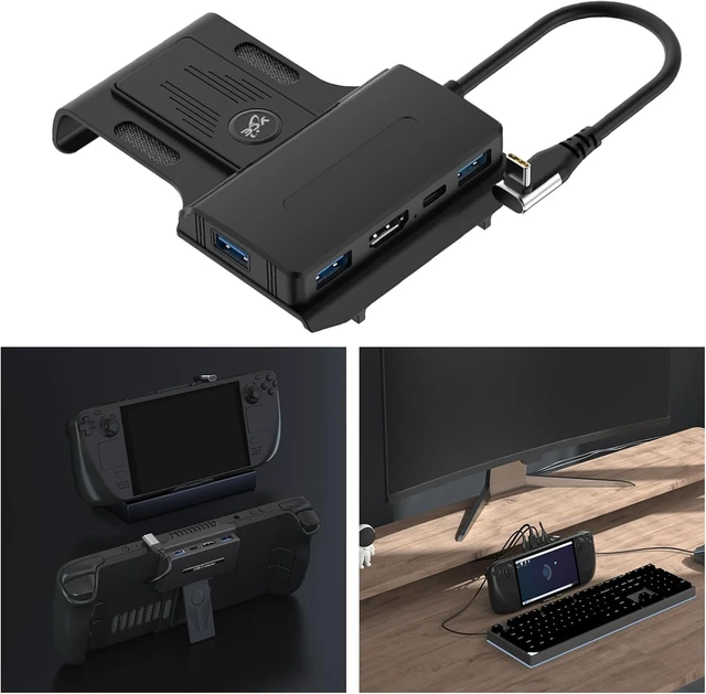 Alt view image 2 of 7 - 5 in 1 USB C Docking Station for SteamDeck Stand with 4K@60Hz Support HDMI, 100W USB Ports, Charging Dock Accessories