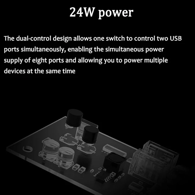 Alt view image 6 of 7 - 8 Port USB Docking Station, Retro Desktop Controller with Screen Display, Share USB Devices, Independent Control, Button Switch, Custom Image, for Connecting Mice & USB Flash Drives
