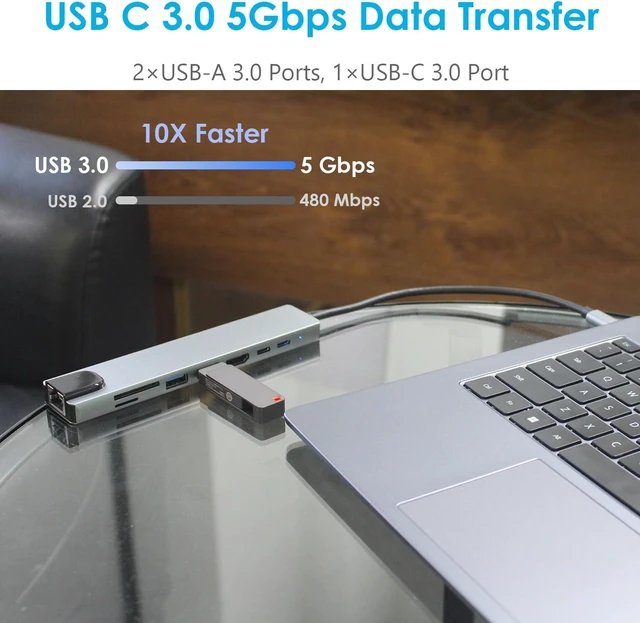 Alt view image 5 of 7 - ZDE ZQ101 USB C HUB for Arduino UNO Q 8 in 1 Expansion Docking Station Kit