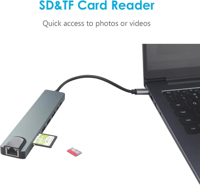 Alt view image 6 of 7 - ZDE ZQ101 USB C HUB for Arduino UNO Q 8 in 1 Expansion Docking Station Kit