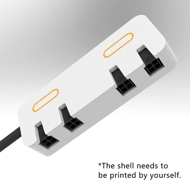 Alt view image 4 of 7 - 4 Port USB Extender Power Protection Hub with Over Current Protection for Easy Installation in Lab Printers and Various Devices