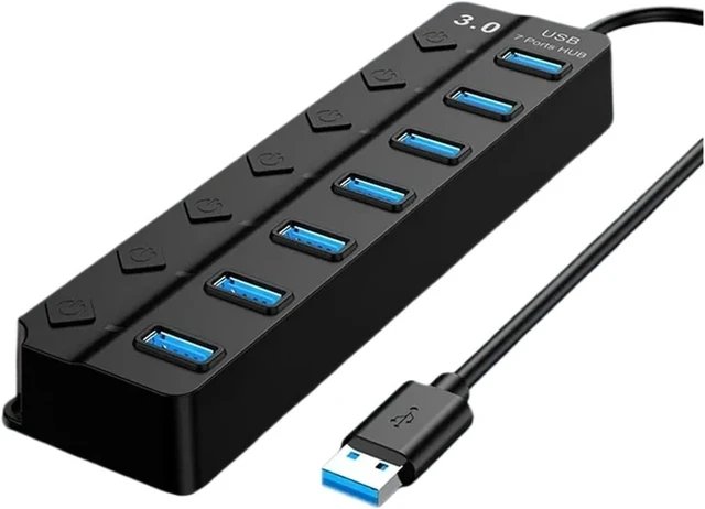 Alt view image 2 of 3 - USB Hub 3.0 HUB 2. Multi Splitter Power Adapter 4/7 Ports