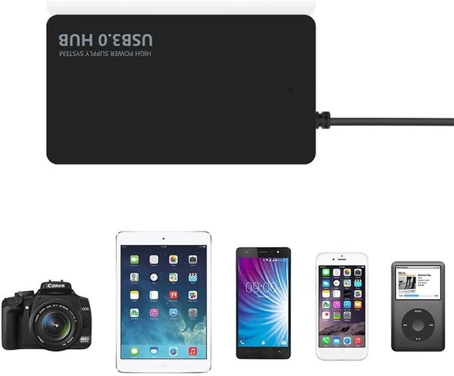 Alt view image 3 of 6 - USB Adapter Ultra-Thin 4-Port USB 3.0 HUB High Speed Indicator Light USB Hub for Multi-Device Computer Laptop USB Splitter