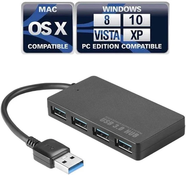 Alt view image 4 of 6 - USB Adapter Ultra-Thin 4-Port USB 3.0 HUB High Speed Indicator Light USB Hub for Multi-Device Computer Laptop USB Splitter