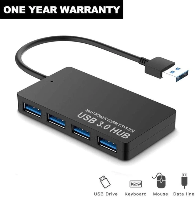 Alt view image 5 of 6 - USB Adapter Ultra-Thin 4-Port USB 3.0 HUB High Speed Indicator Light USB Hub for Multi-Device Computer Laptop USB Splitter