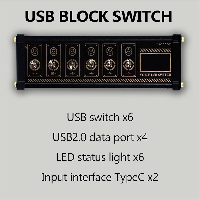 Alt view image 4 of 7 - 6 Ports USB C Splitter, 6 Port USB Docking Station, 9 USB Convenient Input Ports, Voice Control Function, Laptop Docking Stations, Data Transmission for Phones, Tablets, and Gadgets