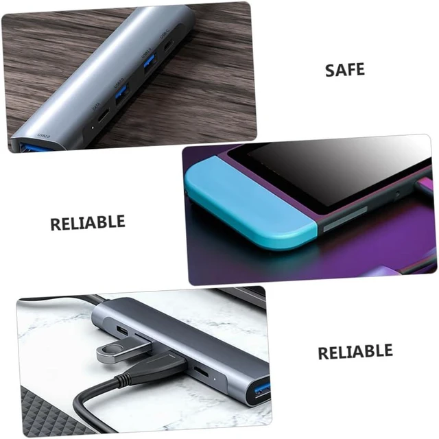 Alt view image 6 of 7 - SEWACC USB Hub Type C Adapter with Dual Type C and USB Ports Voltage Stabilizing Chip for Reliable Data
