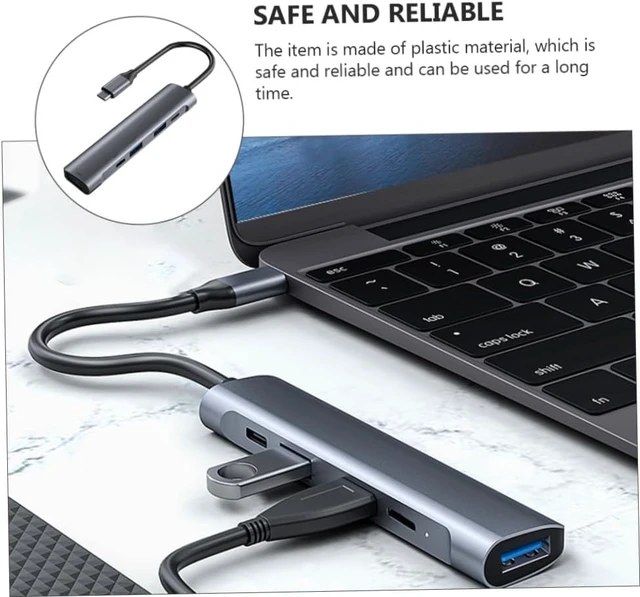 Alt view image 5 of 7 - POPETPOP Type C Multi Port USB Hub Adapter USB Ports Dual Type C Docking Station No Driver Needed Lightweight